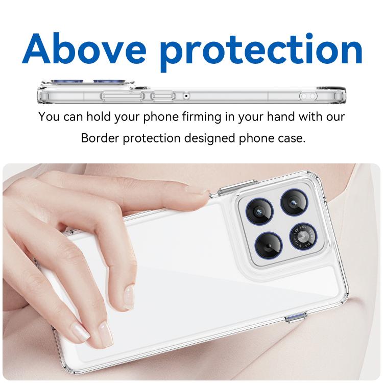 For Motorola Edge 70 5G WANLONFENG Electroplated Buttons TPU Acrylic Phone Case with Screen Protector
