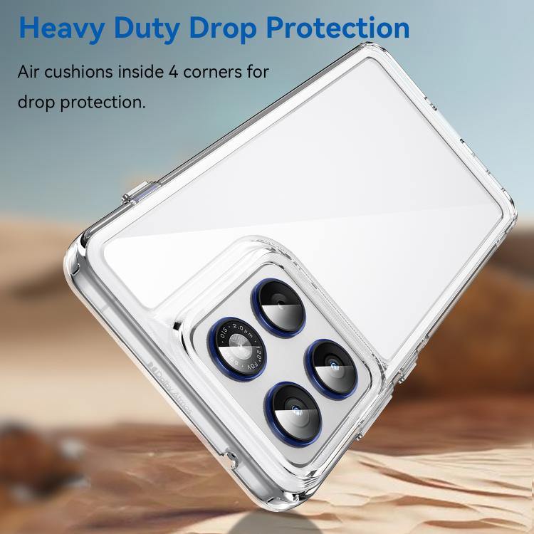For Motorola Edge 70 5G WANLONFENG Electroplated Buttons TPU Acrylic Phone Case with Screen Protector