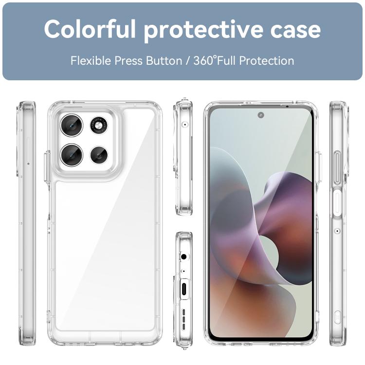 For Motorola Moto G56 5G WANLONFENG Electroplated Buttons TPU Acrylic Phone Case with Screen Protector