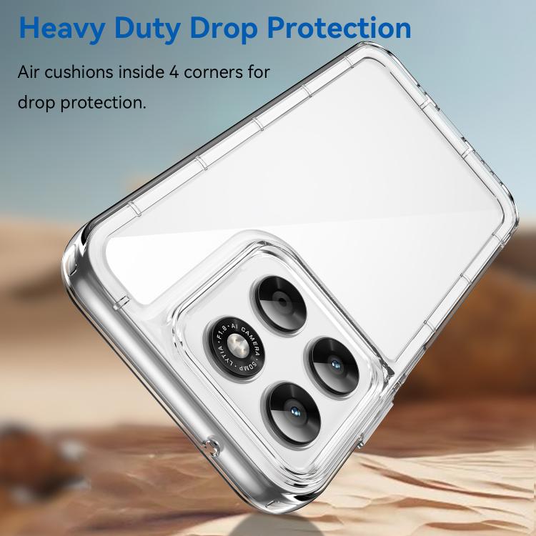 For Motorola Moto G67 / G77 5G WANLONFENG Electroplated Buttons TPU Acrylic Phone Case with Screen Protector