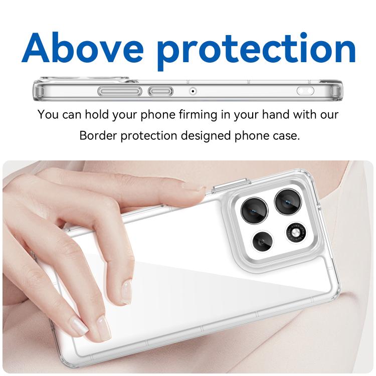 For Motorola Moto G86 5G WANLONFENG Electroplated Buttons TPU Acrylic Phone Case with Screen Protector