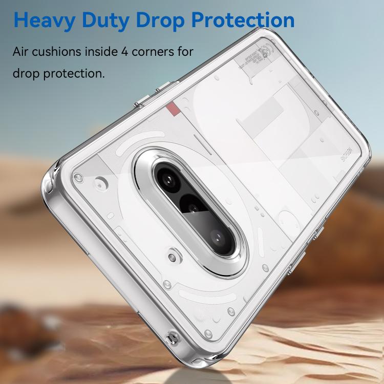 For Nothing Phone 3a WANLONFENG Electroplated Buttons TPU Acrylic Phone Case with Screen Protector