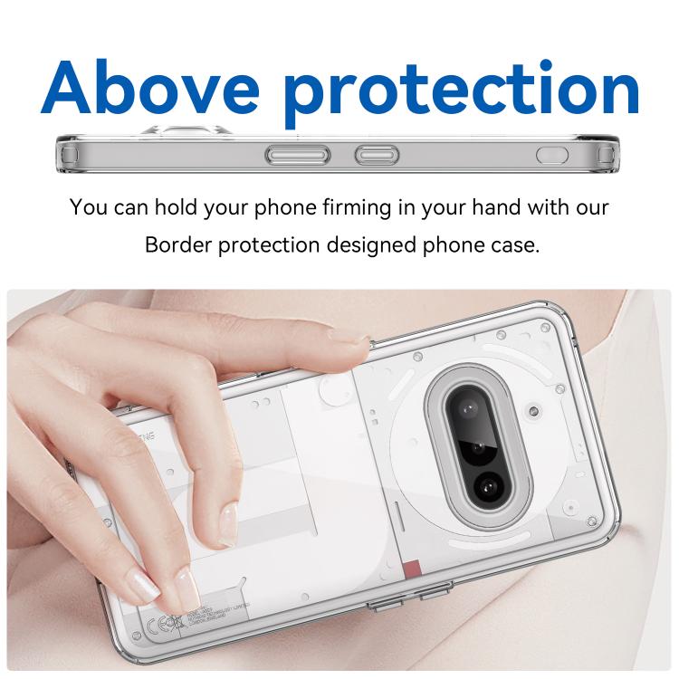 For Nothing Phone 3a WANLONFENG Electroplated Buttons TPU Acrylic Phone Case with Screen Protector