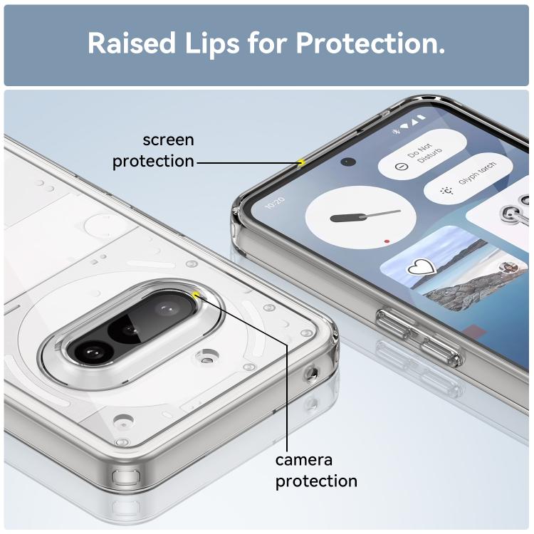 For Nothing Phone 3a WANLONFENG Electroplated Buttons TPU Acrylic Phone Case with Screen Protector