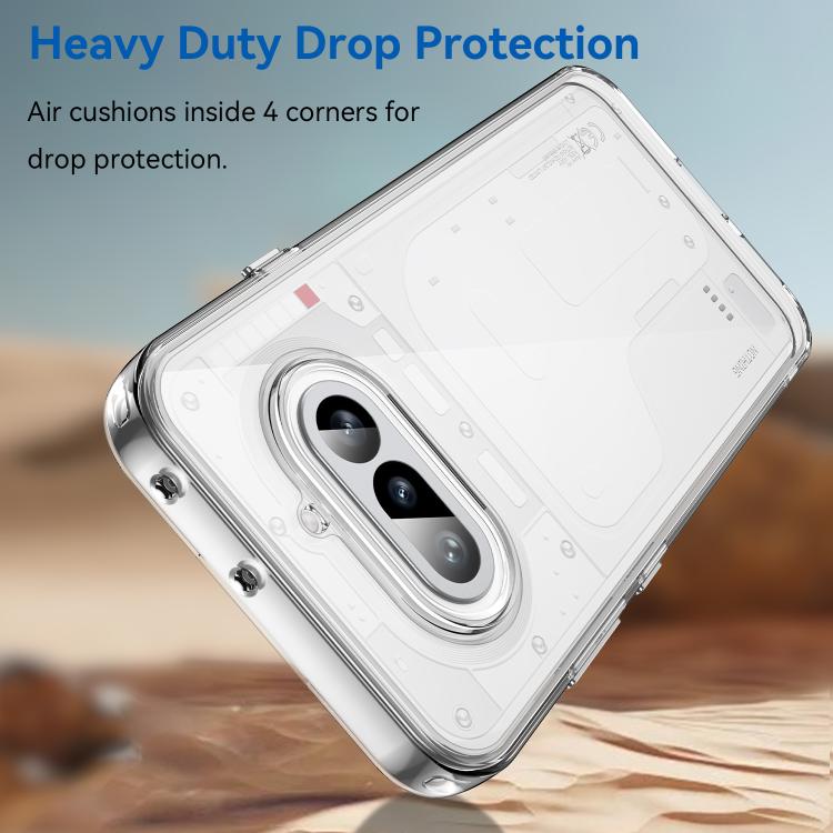For Nothing Phone 4a WANLONFENG Electroplated Buttons TPU Acrylic Phone Case with Screen Protector