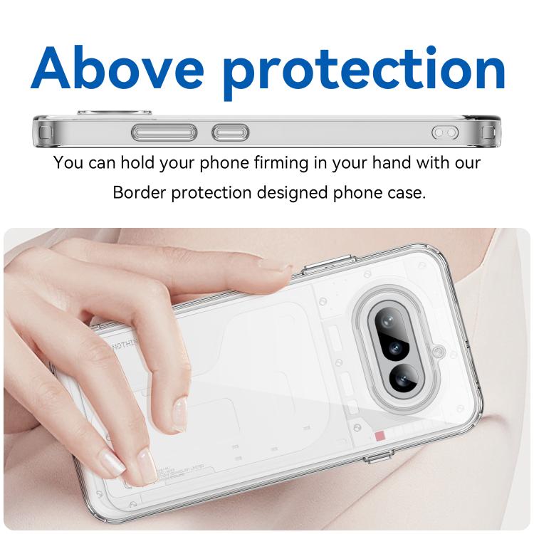 For Nothing Phone 4a WANLONFENG Electroplated Buttons TPU Acrylic Phone Case with Screen Protector