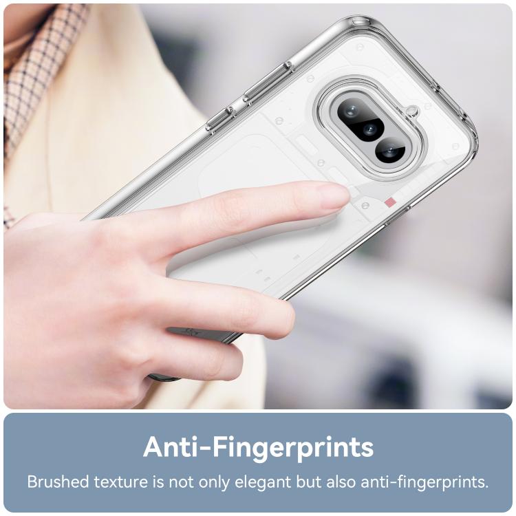 For Nothing Phone 4a WANLONFENG Electroplated Buttons TPU Acrylic Phone Case with Screen Protector