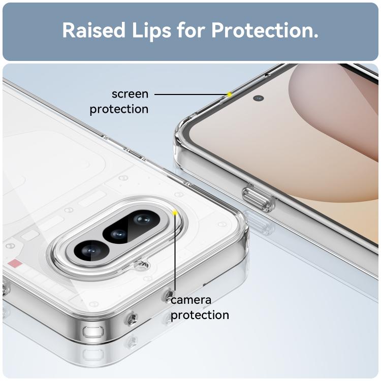For Nothing Phone 4a WANLONFENG Electroplated Buttons TPU Acrylic Phone Case with Screen Protector