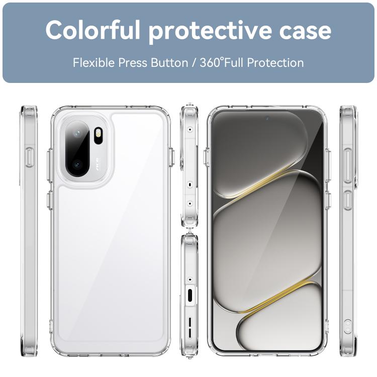 For OnePlus Ace 6 / Ace 6T / 15R 5G WANLONFENG Electroplated Buttons TPU Acrylic Phone Case with Screen Protector