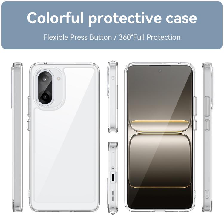 For OnePlus Nord CE5 / Ace 5 Racing 5G WANLONFENG Electroplated Buttons TPU Acrylic Phone Case with Screen Protector
