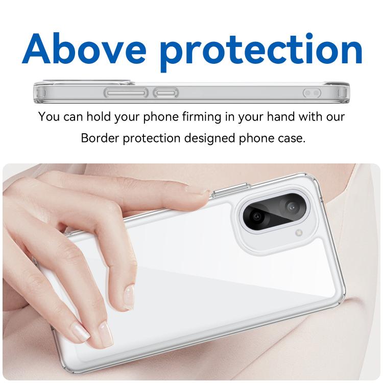For OnePlus Nord CE5 / Ace 5 Racing 5G WANLONFENG Electroplated Buttons TPU Acrylic Phone Case with Screen Protector