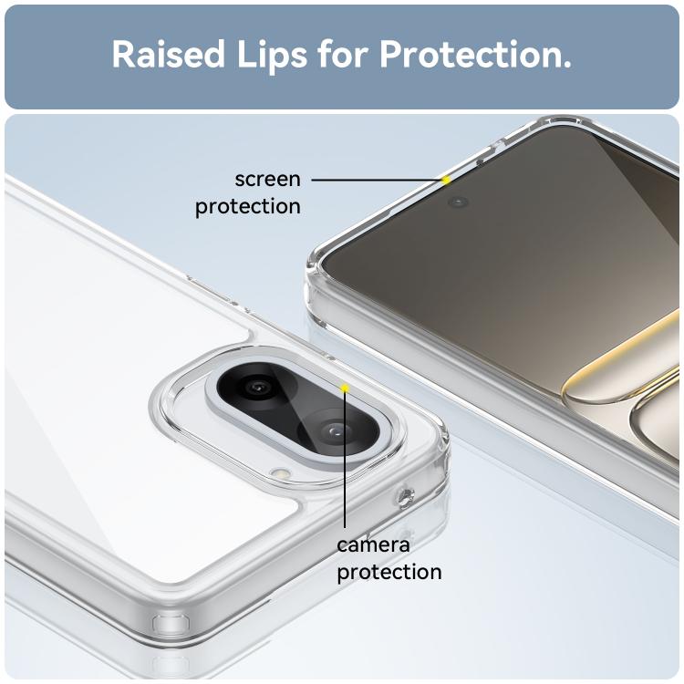 For OnePlus Nord CE5 / Ace 5 Racing 5G WANLONFENG Electroplated Buttons TPU Acrylic Phone Case with Screen Protector