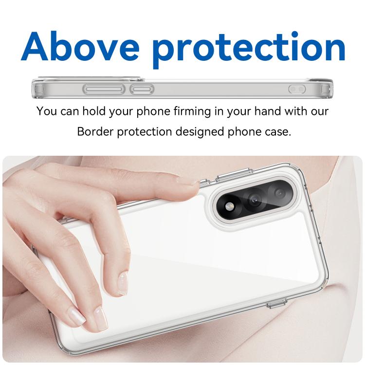 For OnePlus Nord 5 / Ace 5 Ultra 5G WANLONFENG Electroplated Buttons TPU Acrylic Phone Case with Screen Protector