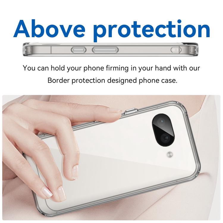 For Google Pixel 9a WANLONFENG Electroplated Buttons TPU Acrylic Phone Case with Screen Protector