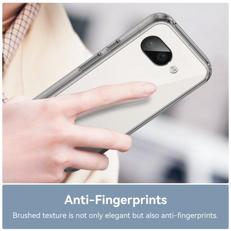 For Google Pixel 9a WANLONFENG Electroplated Buttons TPU Acrylic Phone Case with Screen Protector
