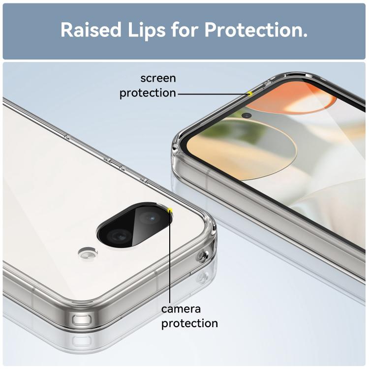 For Google Pixel 9a WANLONFENG Electroplated Buttons TPU Acrylic Phone Case with Screen Protector