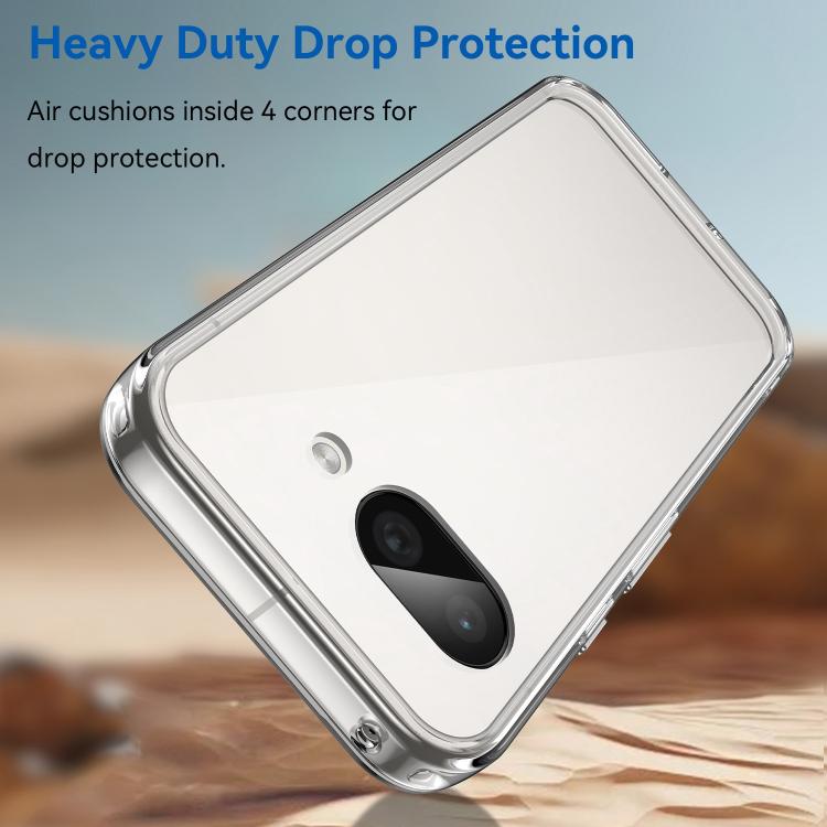 For Google Pixel 9a WANLONFENG Electroplated Buttons TPU Acrylic Phone Case with Screen Protector