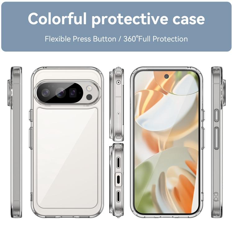 For Google Pixel 10 Pro WANLONFENG Electroplated Buttons TPU Acrylic Phone Case with Screen Protector