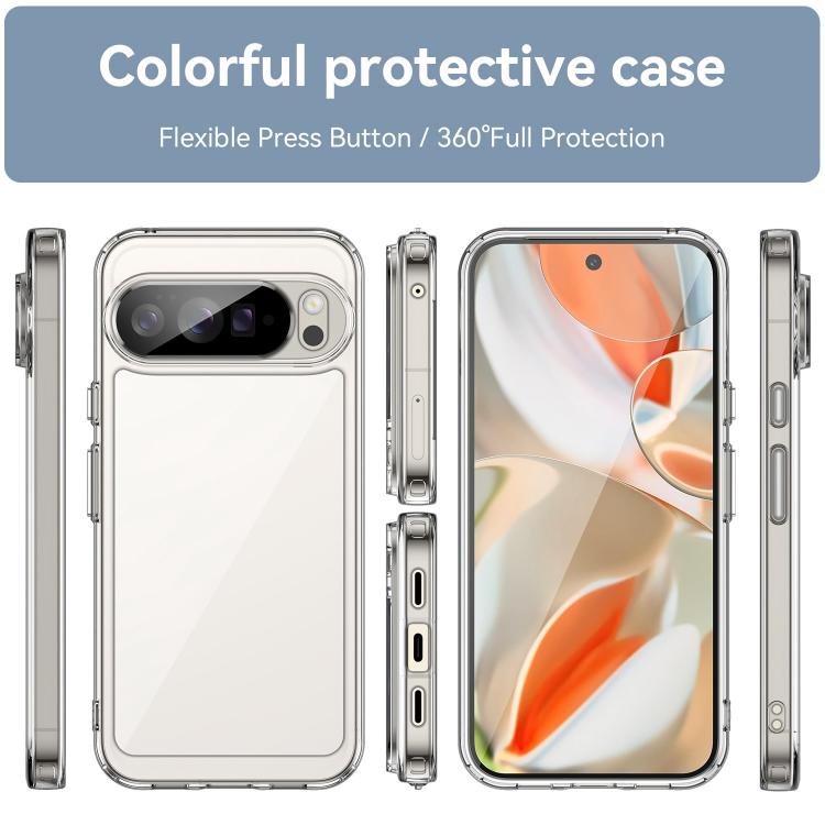 For Google Pixel 10 Pro XL WANLONFENG Electroplated Buttons TPU Acrylic Phone Case with Screen Protector