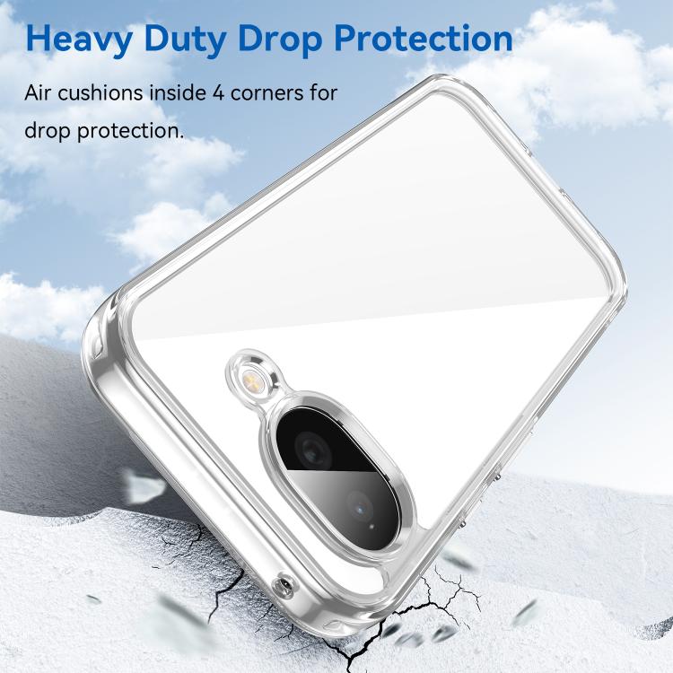 For Google Pixel 10a WANLONFENG Electroplated Buttons TPU Acrylic Phone Case with Screen Protector