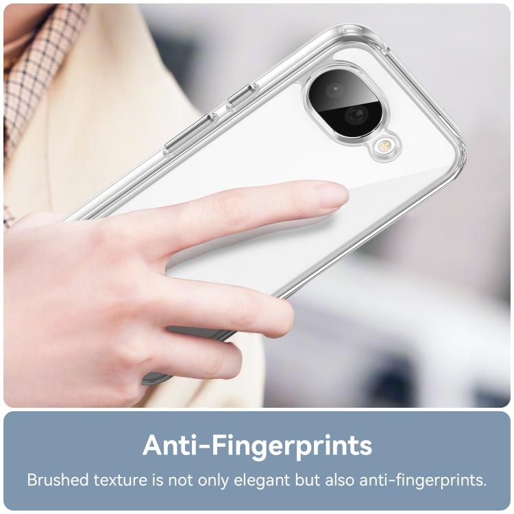 For Google Pixel 10a WANLONFENG Electroplated Buttons TPU Acrylic Phone Case with Screen Protector