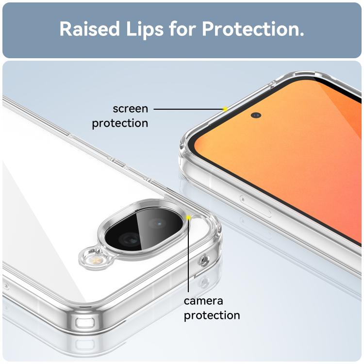 For Google Pixel 10a WANLONFENG Electroplated Buttons TPU Acrylic Phone Case with Screen Protector
