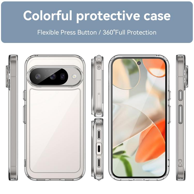 For Google Pixel 10 WANLONFENG Electroplated Buttons TPU Acrylic Phone Case with Screen Protector