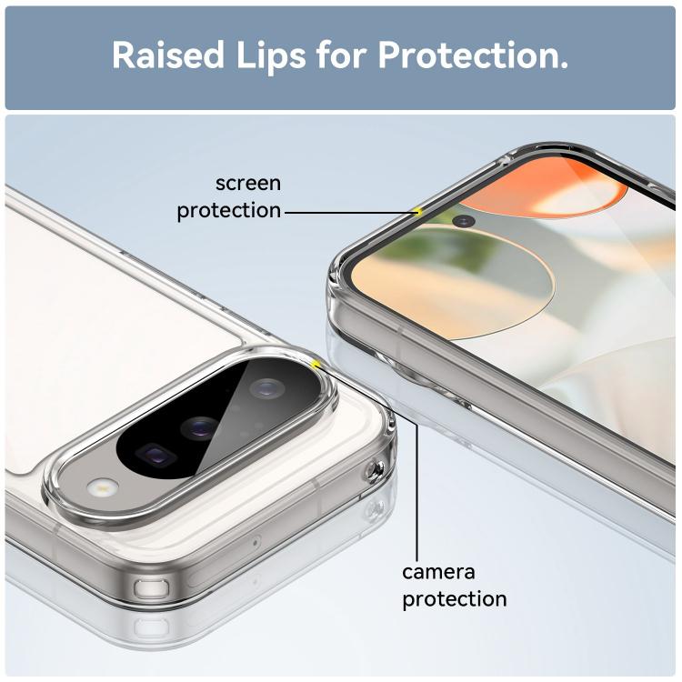 For Google Pixel 10 WANLONFENG Electroplated Buttons TPU Acrylic Phone Case with Screen Protector