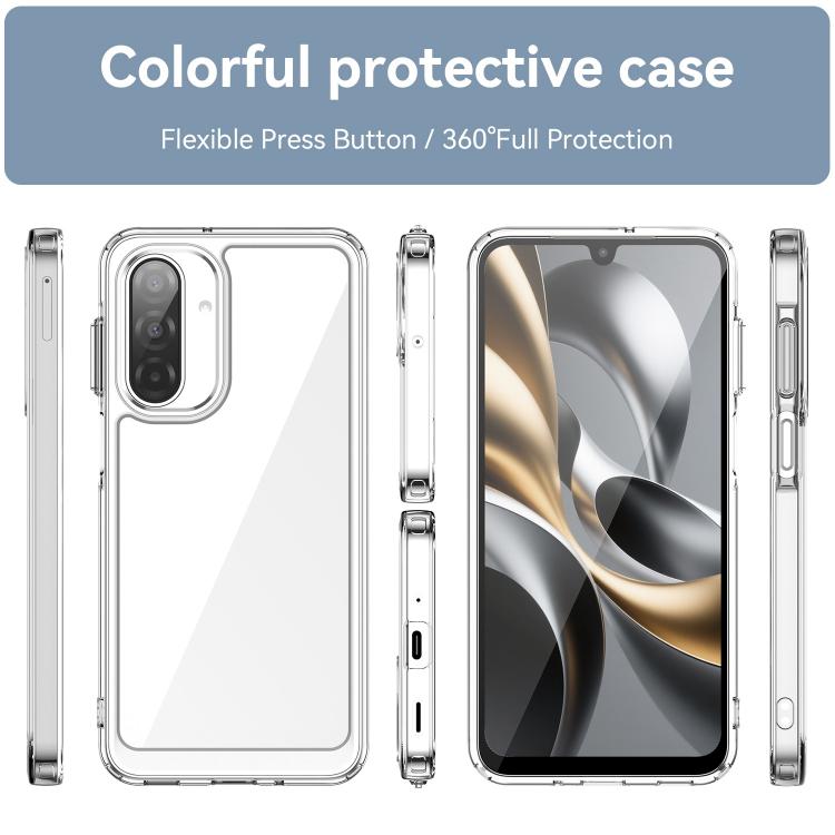 For Galaxy A16 4G / 5G WANLONFENG Electroplated Buttons TPU Acrylic Phone Case with Screen Protector