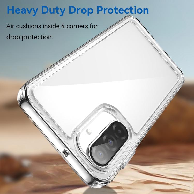 For Galaxy A16 4G / 5G WANLONFENG Electroplated Buttons TPU Acrylic Phone Case with Screen Protector