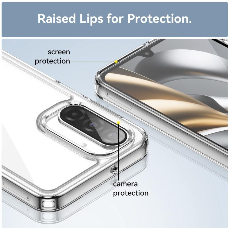 For Galaxy A17 4G / 5G WANLONFENG Electroplated Buttons TPU Acrylic Phone Case with Screen Protector