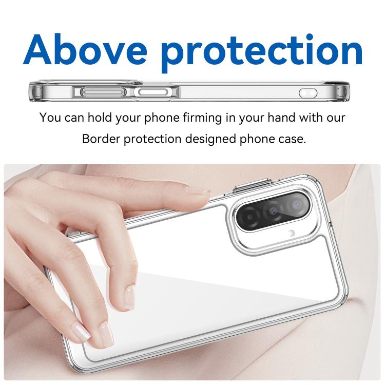 For Galaxy A26 5G WANLONFENG Electroplated Buttons TPU Acrylic Phone Case with Screen Protector