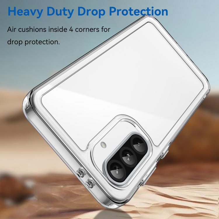 For Galaxy A55 5G WANLONFENG Electroplated Buttons TPU Acrylic Phone Case with Screen Protector
