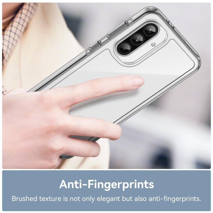 For Galaxy A55 5G WANLONFENG Electroplated Buttons TPU Acrylic Phone Case with Screen Protector