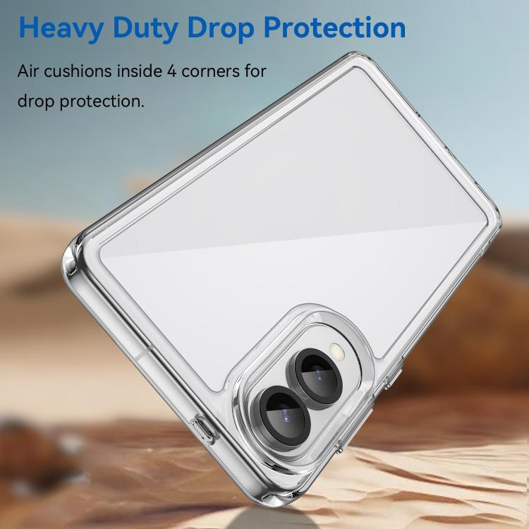 For Galaxy S25 Edge 5G WANLONFENG Electroplated Buttons TPU Acrylic Phone Case with Screen Protector