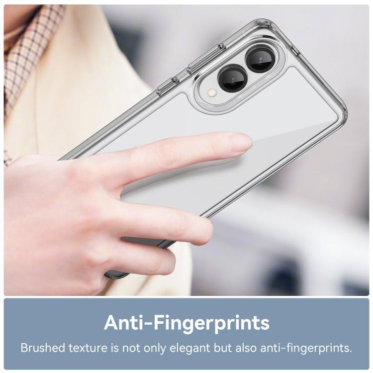 For Galaxy S25 Edge 5G WANLONFENG Electroplated Buttons TPU Acrylic Phone Case with Screen Protector