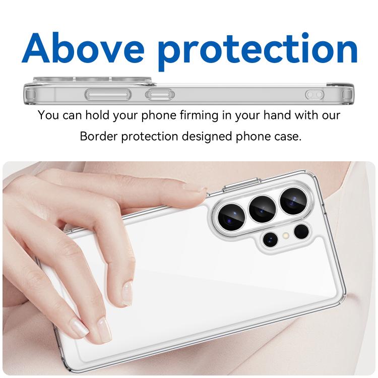 For Galaxy S26 Ultra 5G WANLONFENG Electroplated Buttons TPU Acrylic Phone Case with Screen Protector