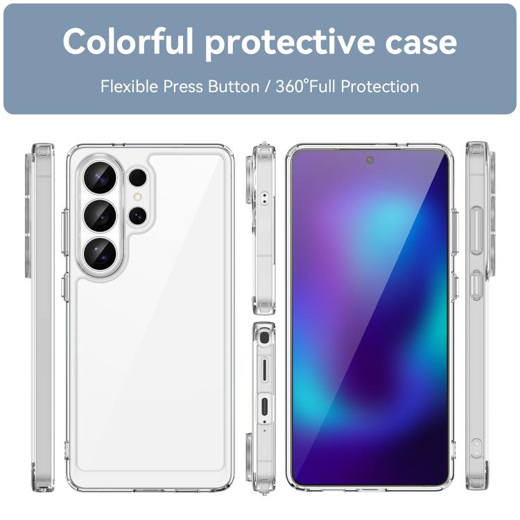 For Galaxy S26 Ultra 5G WANLONFENG Electroplated Buttons TPU Acrylic Phone Case with Screen Protector