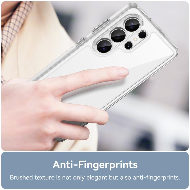 For Galaxy S26 Ultra 5G WANLONFENG Electroplated Buttons TPU Acrylic Phone Case with Screen Protector