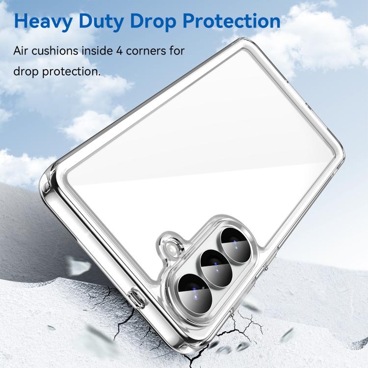 For Galaxy S26+ 5G WANLONFENG Electroplated Buttons TPU Acrylic Phone Case with Screen Protector