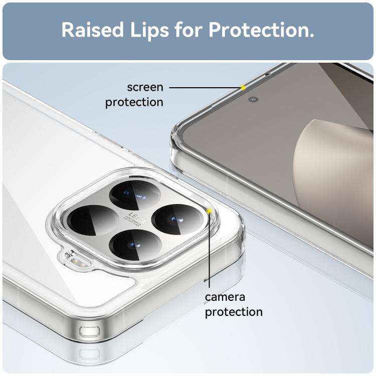 For Xiaomi 15T Pro 5G WANLONFENG Electroplated Buttons TPU Acrylic Phone Case with Screen Protector