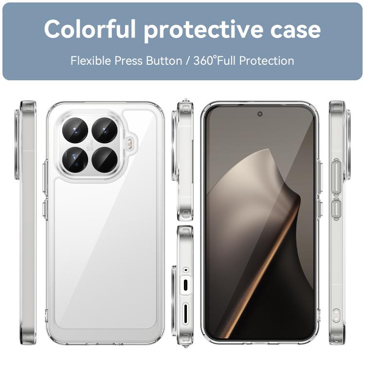 For Xiaomi 15T Pro 5G WANLONFENG Electroplated Buttons TPU Acrylic Phone Case with Screen Protector