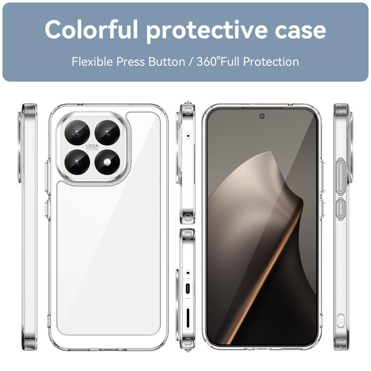 For Xiaomi 15T 5G WANLONFENG Electroplated Buttons TPU Acrylic Phone Case with Screen Protector