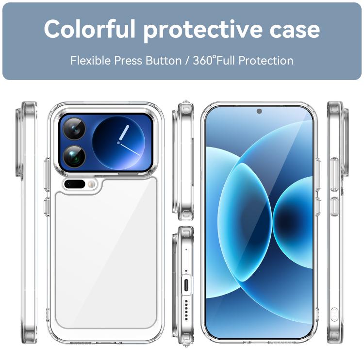 For Xiaomi 17 Pro Max WANLONFENG Electroplated Buttons TPU Acrylic Phone Case with Screen Protector