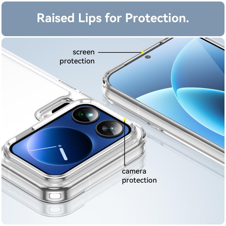 For Xiaomi 17 Pro Max WANLONFENG Electroplated Buttons TPU Acrylic Phone Case with Screen Protector