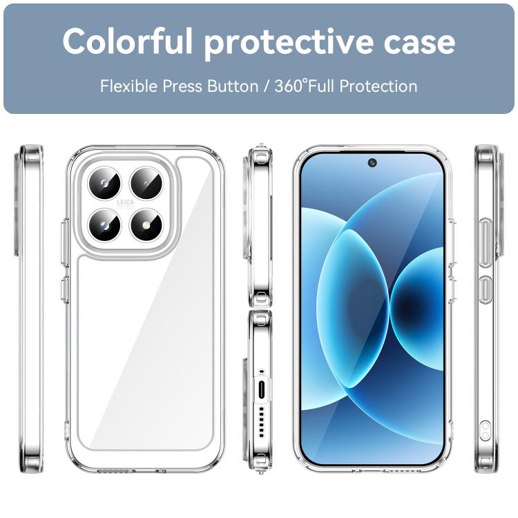 For Xiaomi 17 WANLONFENG Electroplated Buttons TPU Acrylic Phone Case with Screen Protector