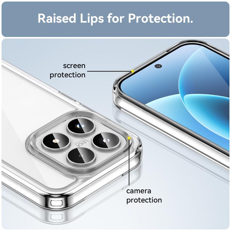 For Xiaomi 17 WANLONFENG Electroplated Buttons TPU Acrylic Phone Case with Screen Protector