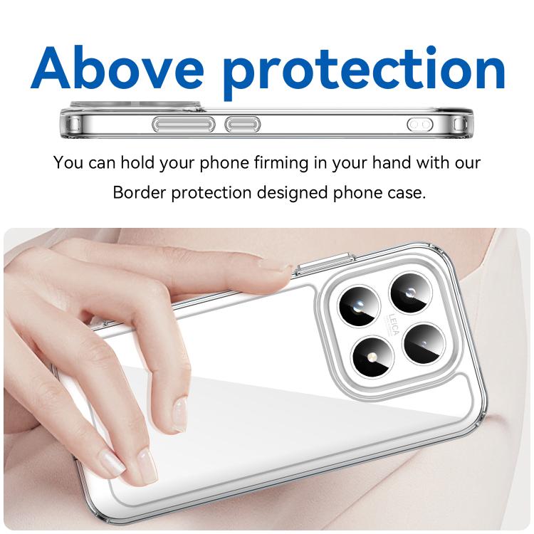For Xiaomi 17 WANLONFENG Electroplated Buttons TPU Acrylic Phone Case with Screen Protector