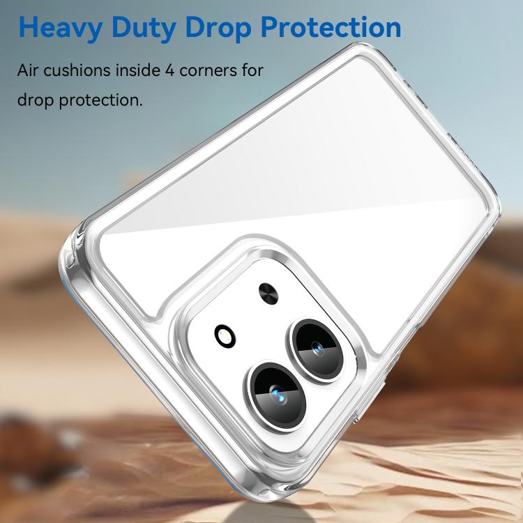 For Redmi 15C 5G / 4G EU 173mm WANLONFENG Electroplated Buttons TPU Acrylic Phone Case with Screen Protector
