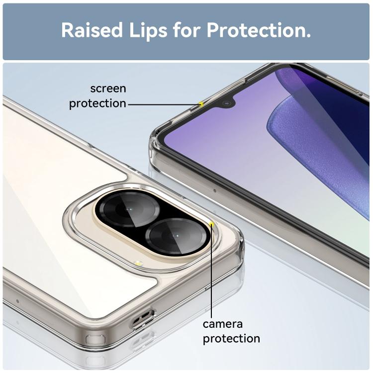 For Redmi A5 4G 171.7mm WANLONFENG Electroplated Buttons TPU Acrylic Phone Case with Screen Protector